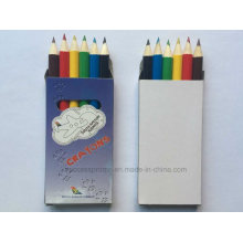 Half Size 6 Wooden Color Pencils with Promotional Cardboard Box